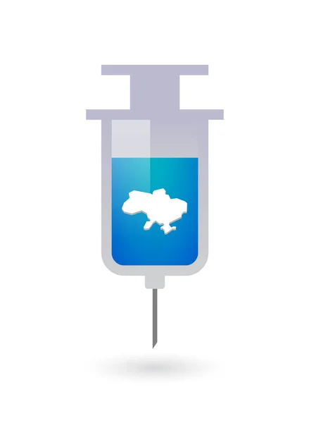 ウクライナの地図と分離された注射器 — ストックベクタ