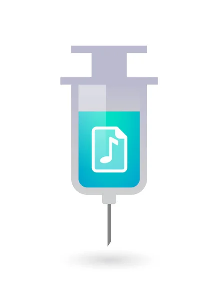 Isolated syringe with  a music score icon — Stock Vector