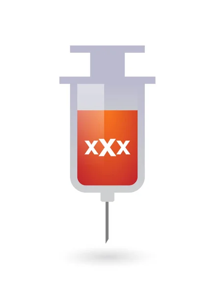 Isolated syringe with  a XXX letter icon — Stock Vector