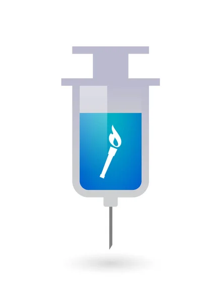 Isolated syringe with  a torch icon — Stock Vector
