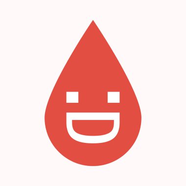 İzole kan bırak ile gülen bir metin yüz