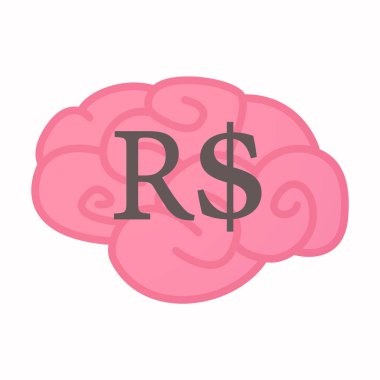 Brazillian gerçek para birimi işaretiyle izole beyin