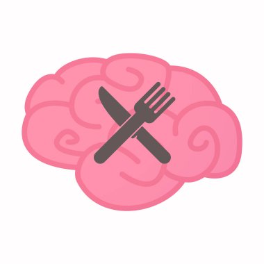 Bir bıçak ve çatal ile izole beyin