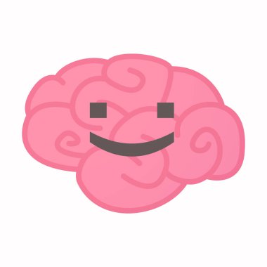 Bir gülümseme metin yüz ile izole beyin