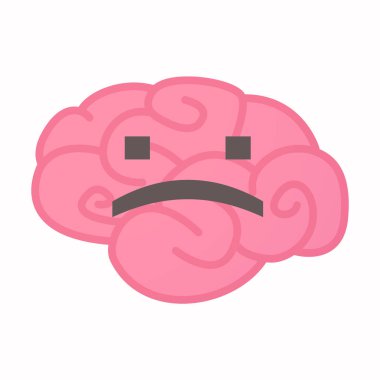 Üzgün metin yüzü olan izole beyin