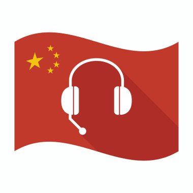 Telefon aygıt izole Çin bayrağı bir eliyle ücretsiz