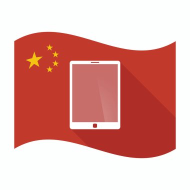 Bir tablet bilgisayar ile izole Çin bayrağı
