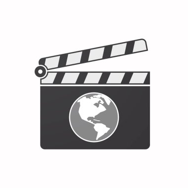 İzole clapper kurulu bir Amerika Bölge dünya küre ile