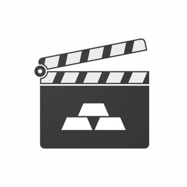 İzole clapper kurulu üç altın bullions ile