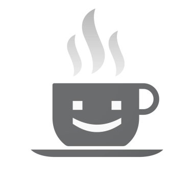 Bir gülümseme metin yüz ile izole kahve fincanı