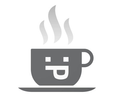 Bir dil metin yüz yapışmasını ile izole kahve fincanı