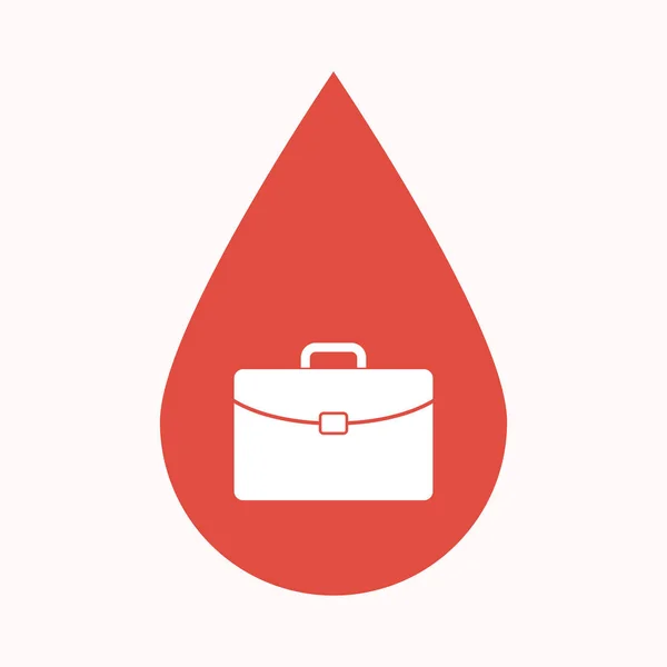 Isolerade blod droppe med en portfölj — Stock vektor