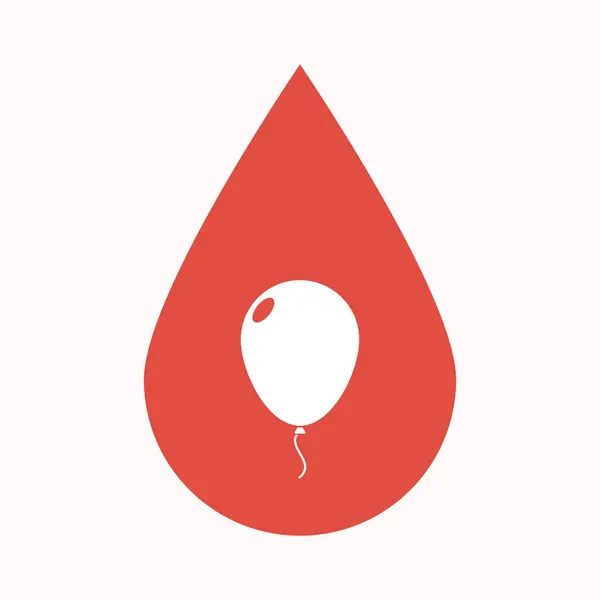 Gota de sangre aislada con un globo — Vector de stock