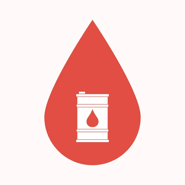 Isolated blood drop with a barrel of oil — Stock Vector
