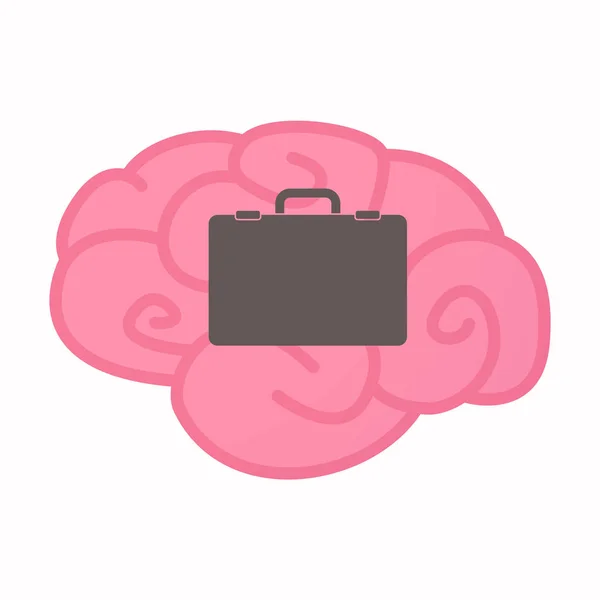 Изолированный мозг с портфелем — стоковый вектор