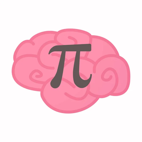 Απομονωμένος εγκέφαλος με το σύμβολο του αριθμού pi — Διανυσματικό Αρχείο