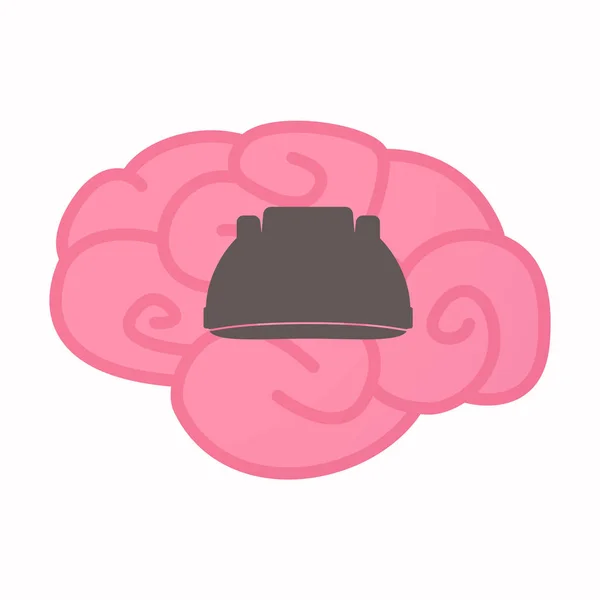 Bir iş kask ile izole beyin — Stok Vektör