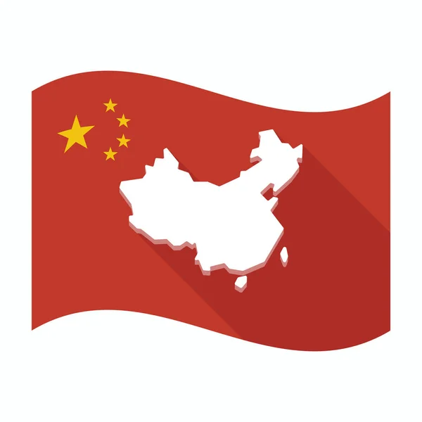Na białym tle flaga Chin z mapą Chin — Wektor stockowy