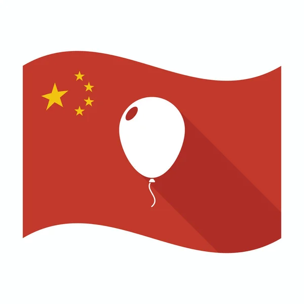 Geïsoleerde China vlag met een ballon — Stockvector