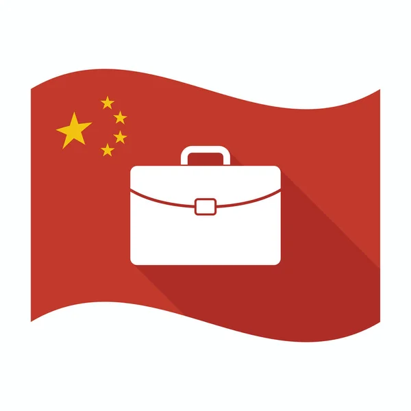 Bandera aislada de China con un maletín — Vector de stock
