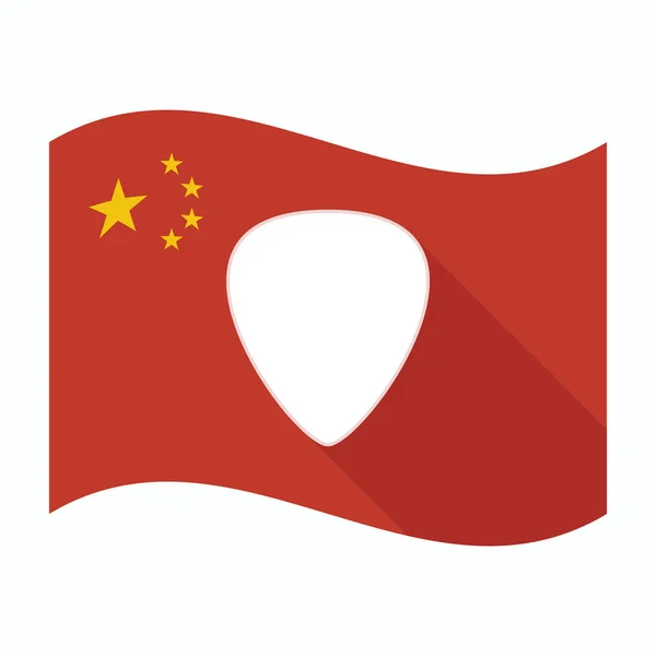 Geïsoleerde China vlag met een plectrum — Stockvector
