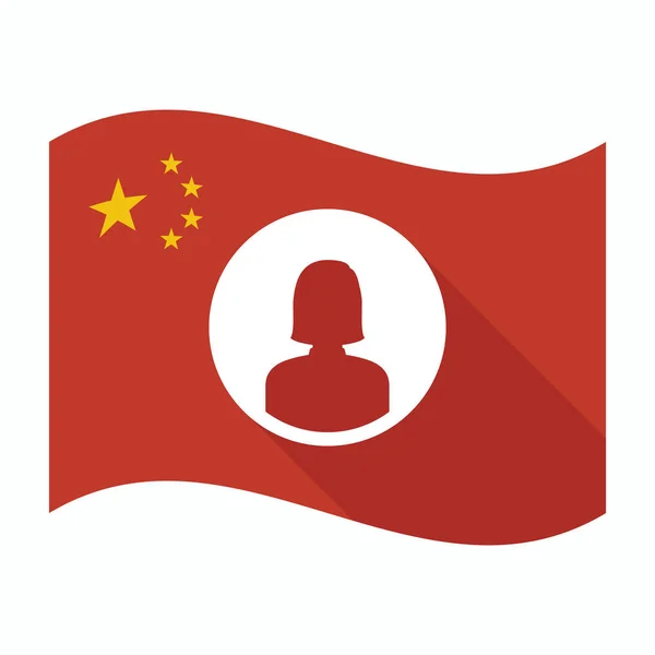 女性アバターで孤立した中国の国旗 — ストックベクタ