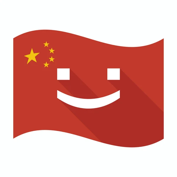Изолированный флаг Китая с улыбкой на лице — стоковый вектор