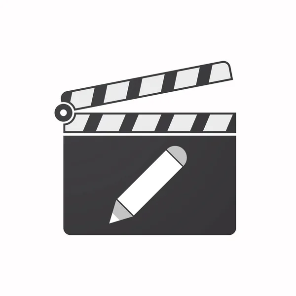 Isolerade filmklappa med en penna — Stock vektor