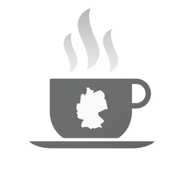 Кубок ізольованих кави з картою Німеччини — стоковий вектор