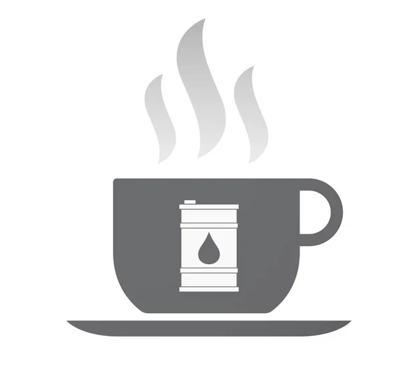 Изолированная чашка кофе с бочкой масла — стоковый вектор