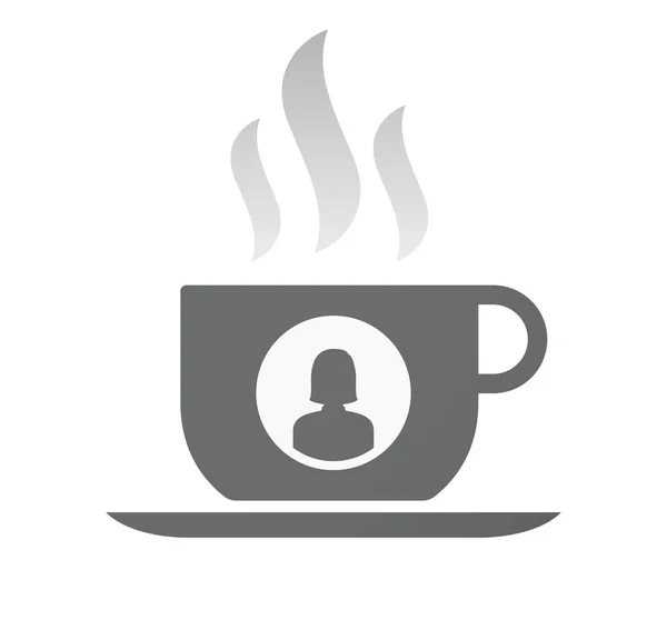 Isolerade kaffekopp med en kvinnlig avatar — Stock vektor