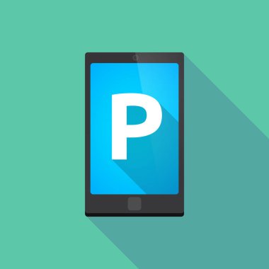P harfi ile uzun gölge akıllı telefon