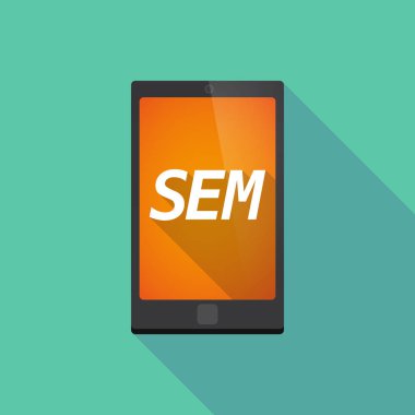 Sem metinle uzun gölge akıllı telefon