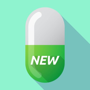 Uzun gölge tıbbi hap yeni metinle