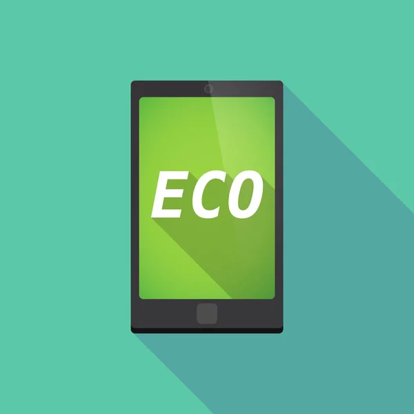 Lange schaduw smartphone met de tekst Eco — Stockvector
