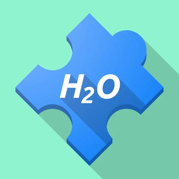Μεγάλη σκιά κομμάτι του παζλ με το κείμενο H2o — Διανυσματικό Αρχείο