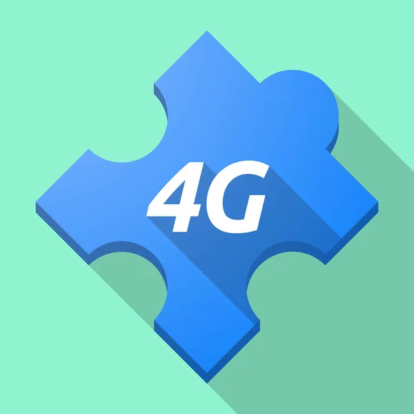 Peça de quebra-cabeça longa sombra com o texto 4G — Vetor de Stock