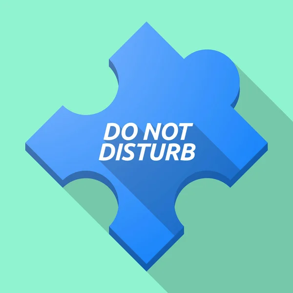 Long shadow puzzle piece with    the text DO NOT DISTURB — Stock Vector