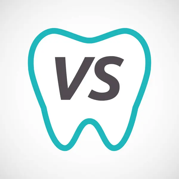 Enstaka tand med texten Vs — Stock vektor