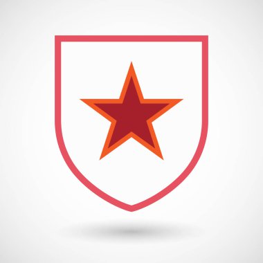 Komünizm simgesi kırmızı yıldızı ile izole kalkan