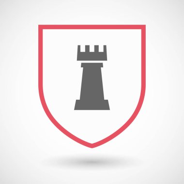 Bir kale satranç rakam ile izole kalkan