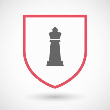 Bir Kral ile izole kalkan satranç şekil