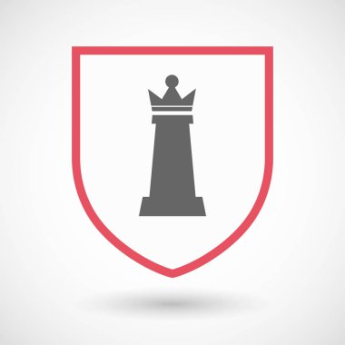 Bir Kraliçe satranç rakam ile izole kalkan