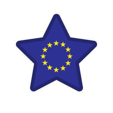 AB bayrağı yıldız ile izole yıldız