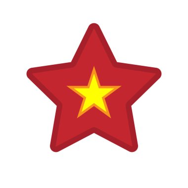 Komünizm simgesinin kırmızı yıldızla izole yıldız