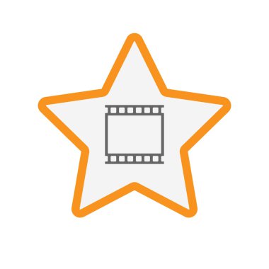 Bir fotoğraf 35mm film şeridi ile izole yıldız