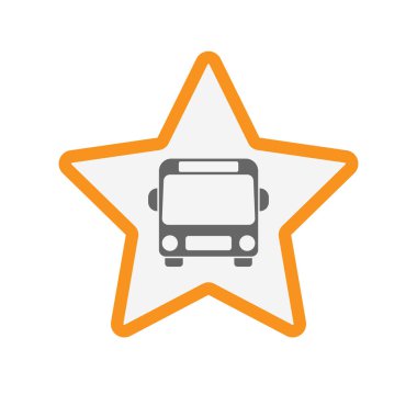 Bir otobüs simgesi ile izole yıldız