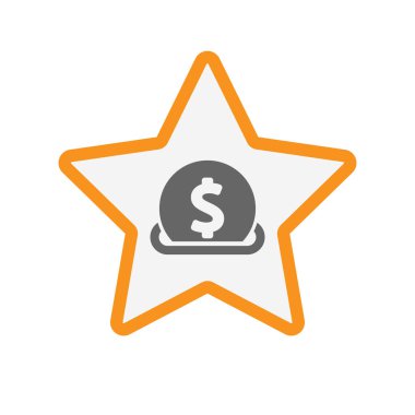 Bir servet girerek bir doları para ile izole yıldız