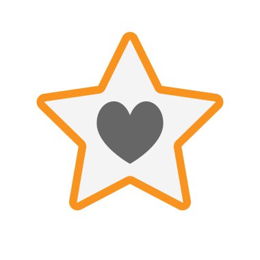 Kalp poker oyun kağıdı işareti ile izole yıldız