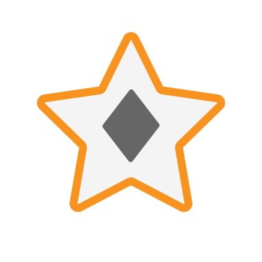 Elmas poker oyun kağıdı işareti ile izole yıldız